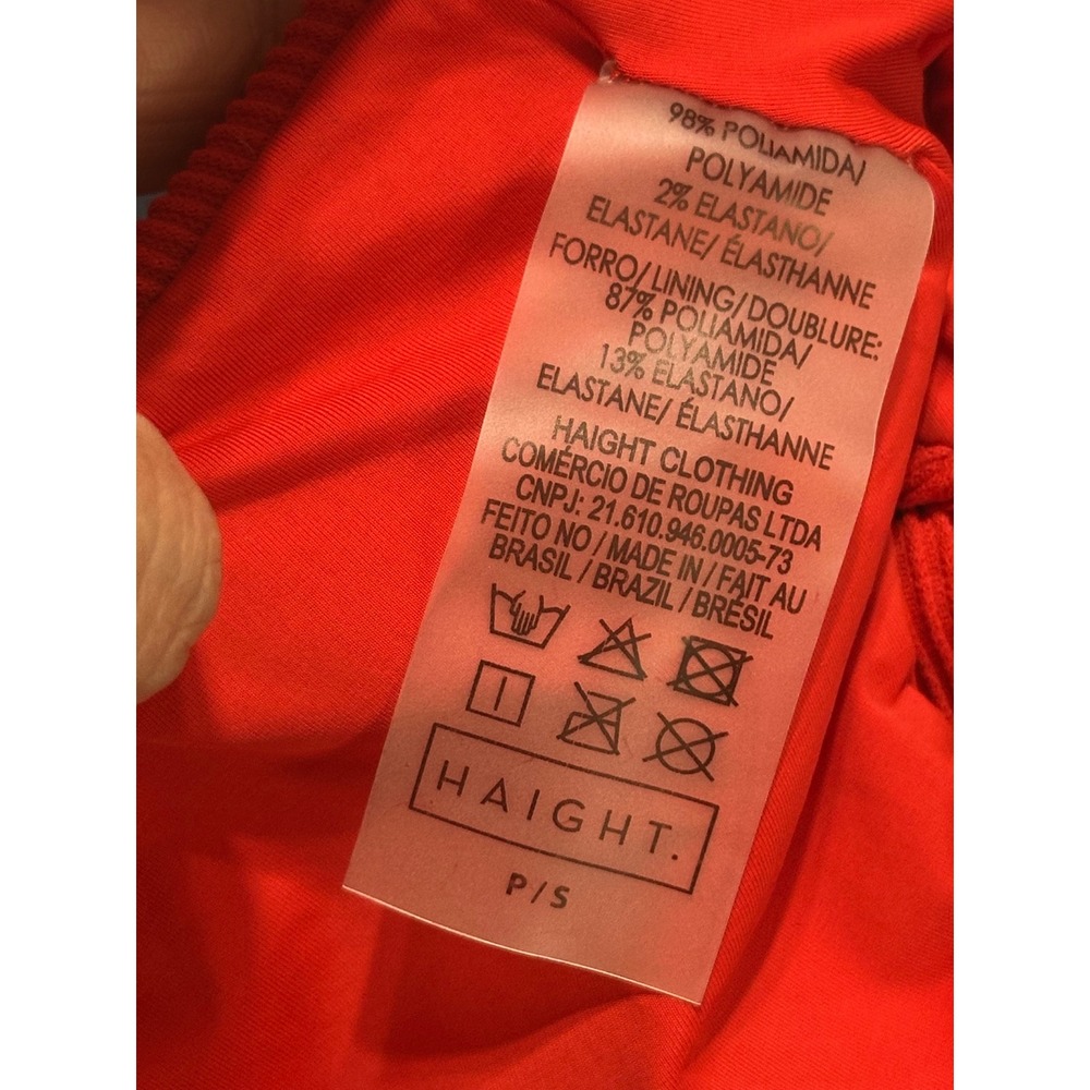 Haight Revolve Ribbed High Leg Bikini Bottom Red Shift High Rise Size Small - Picture 5 of 5